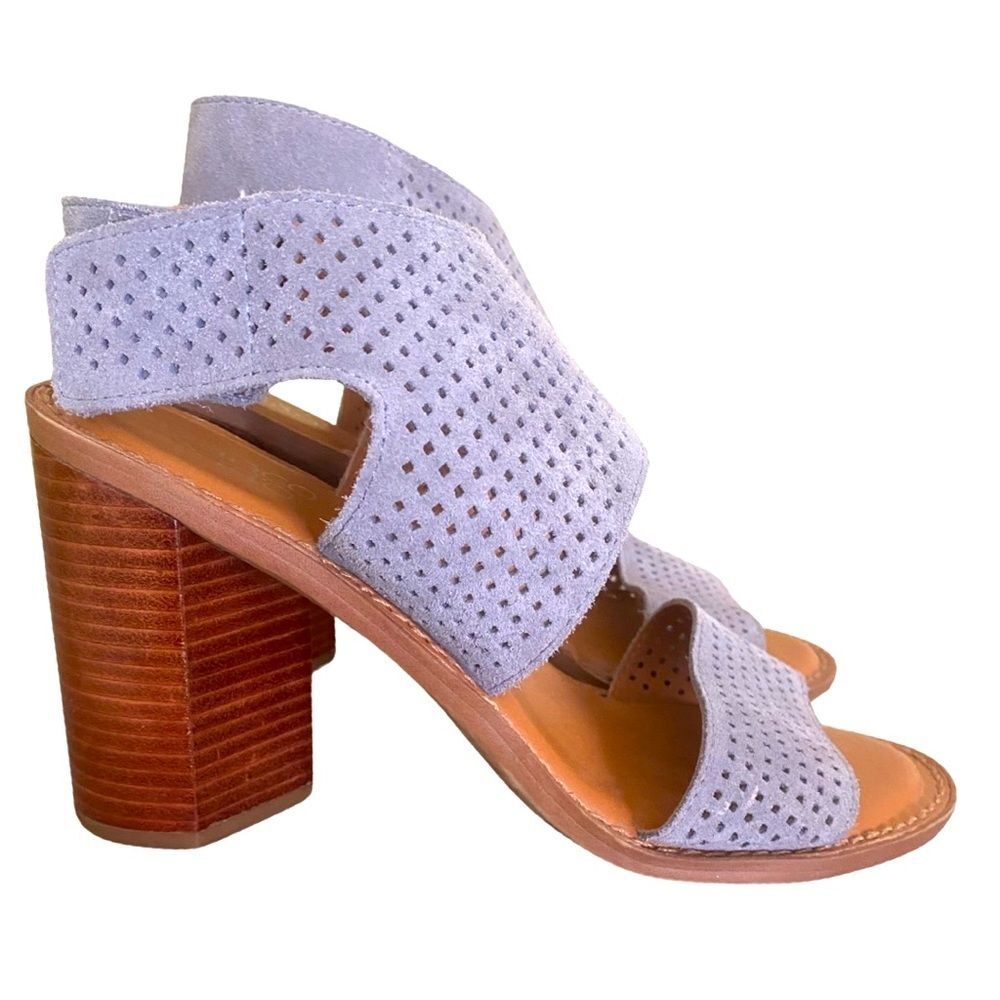 Franco Sarto Women’s Suede Sandal Size 10 Devine Grey Slingback Cut Outs